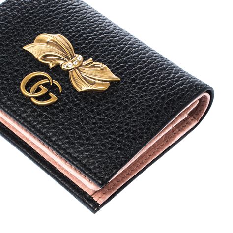 gucci marmont credit card case|Gucci card case with bow.